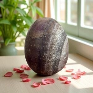 Alabaster Multicolored Marbled Decorative Egg 3" Easter Decor Stone